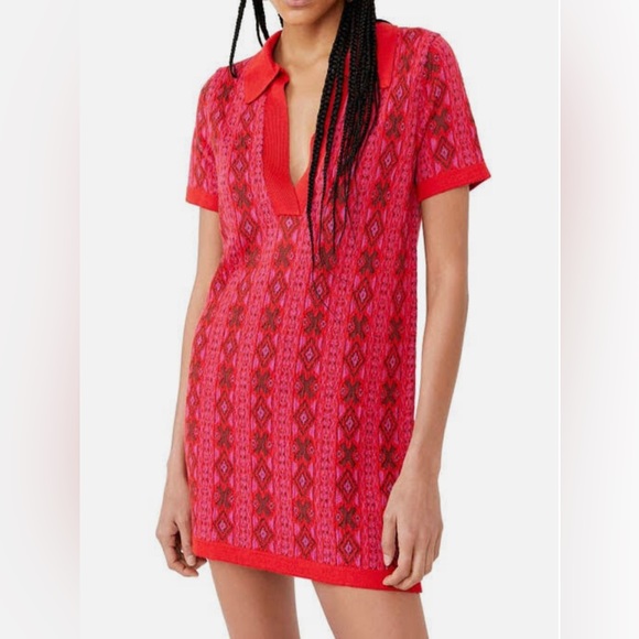 Free People Dresses & Skirts - Free People Kitt Red Sweater Mini Dress XS